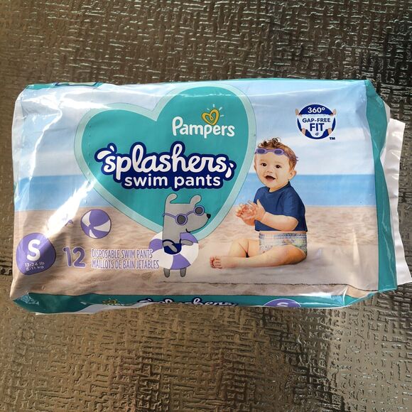 NEW 🏖️🏝️Pampers Splashers Disposable Swim Pants Size Small - Picture 3 of 5